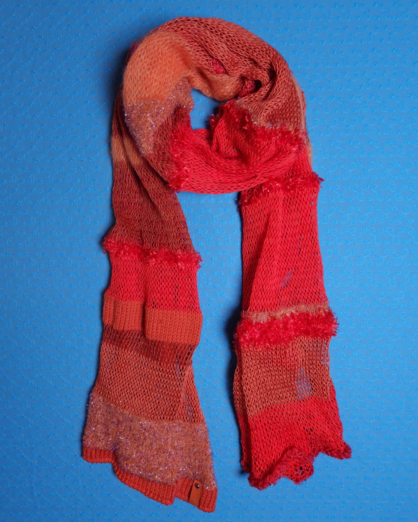 Waste Yarn Scarf - Tangerine