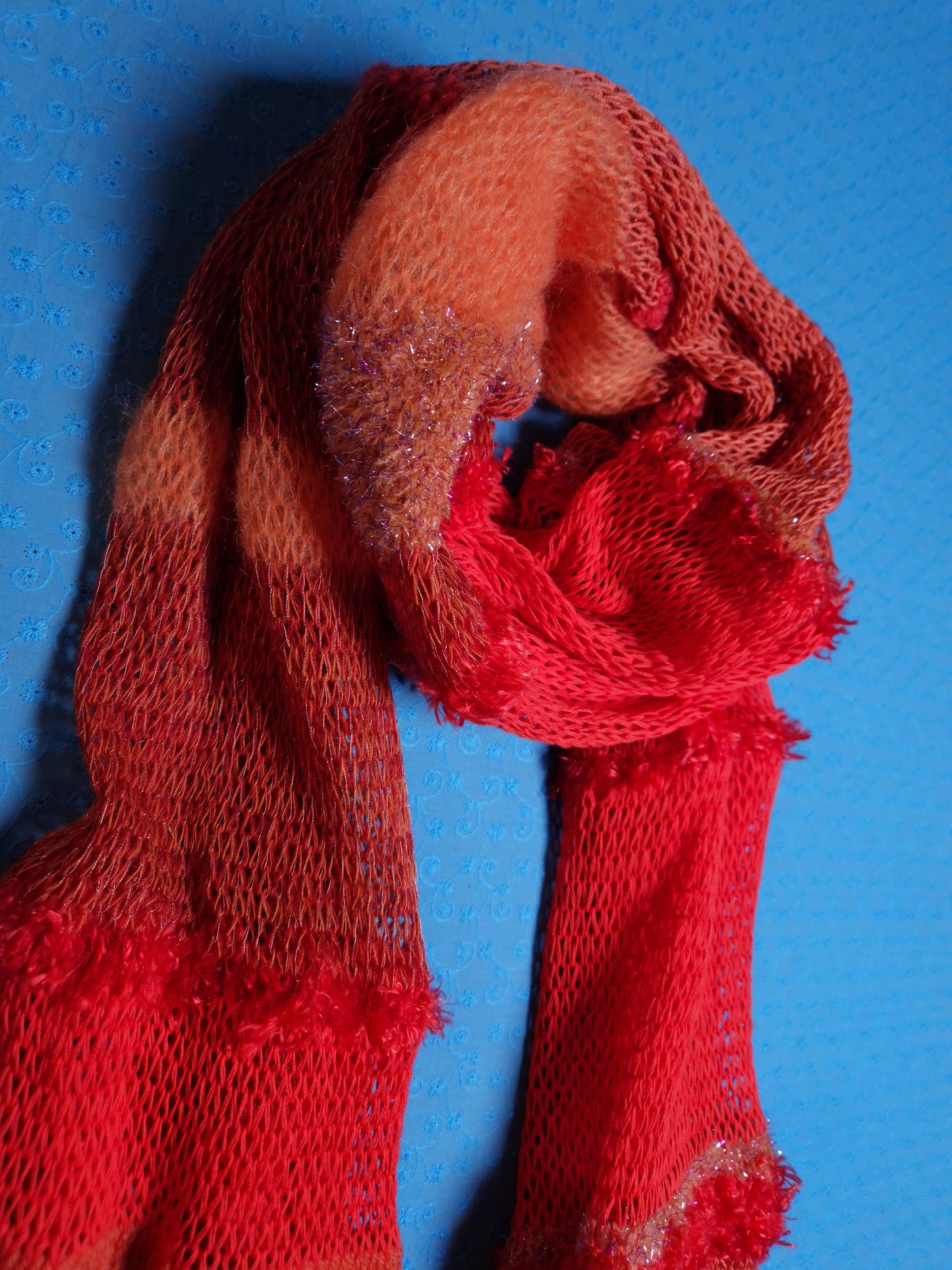 Waste Yarn Scarf - Tangerine