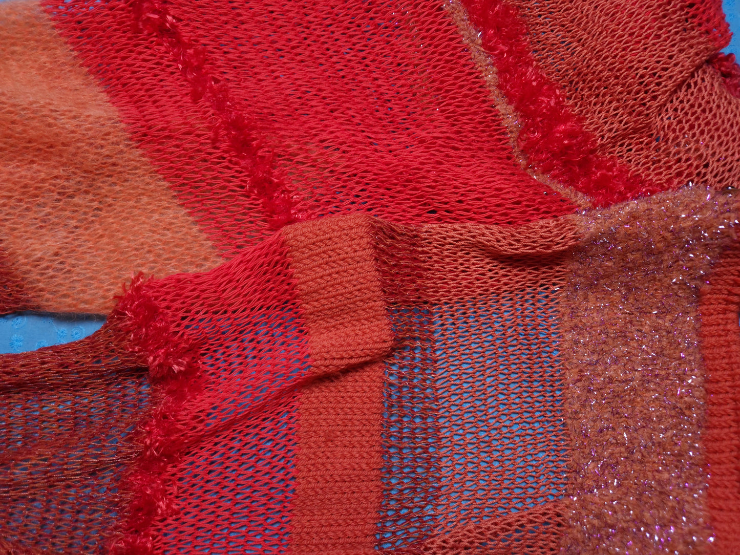 Waste Yarn Scarf - Tangerine