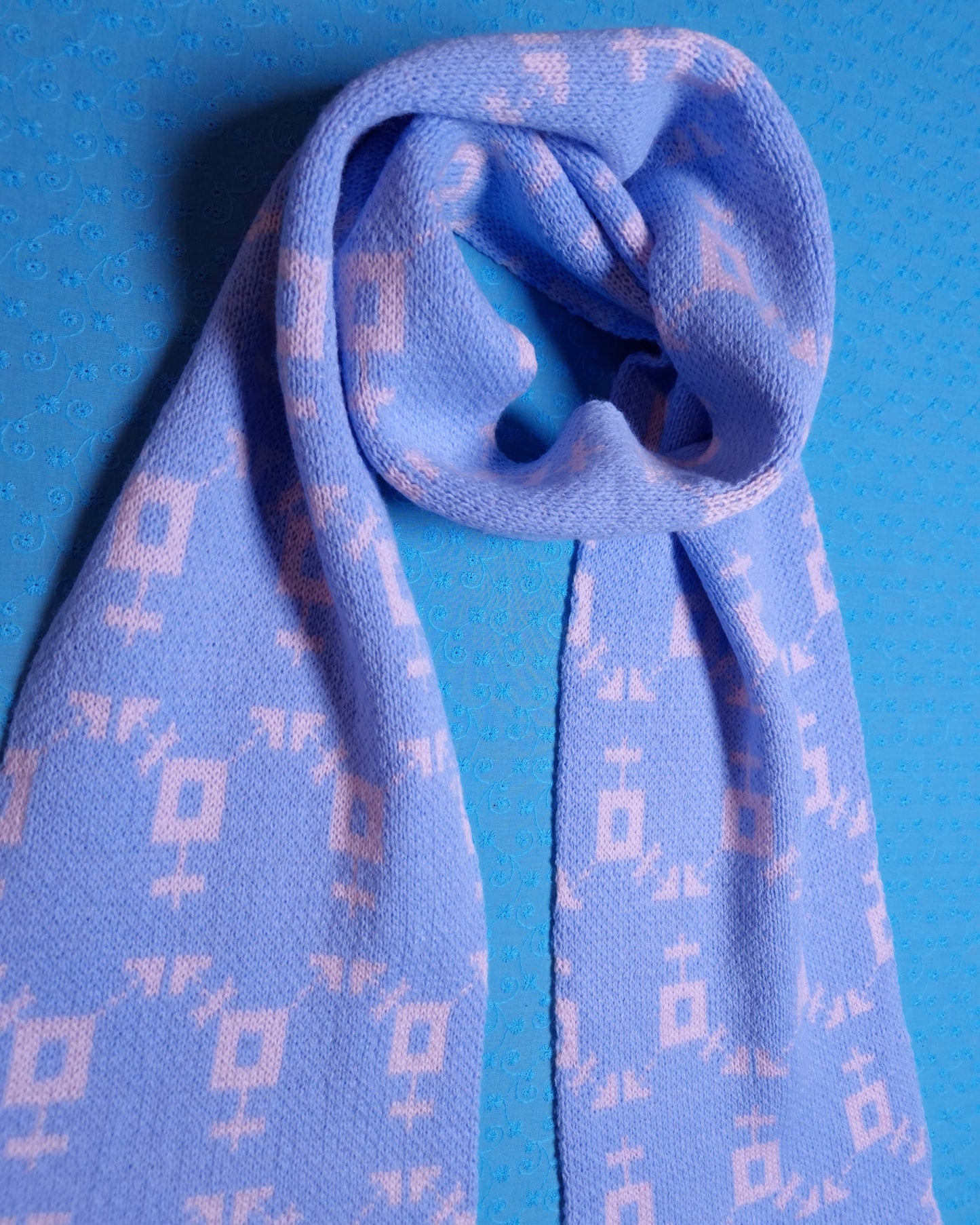 Transgender Symbol Scarf - Baby Blue