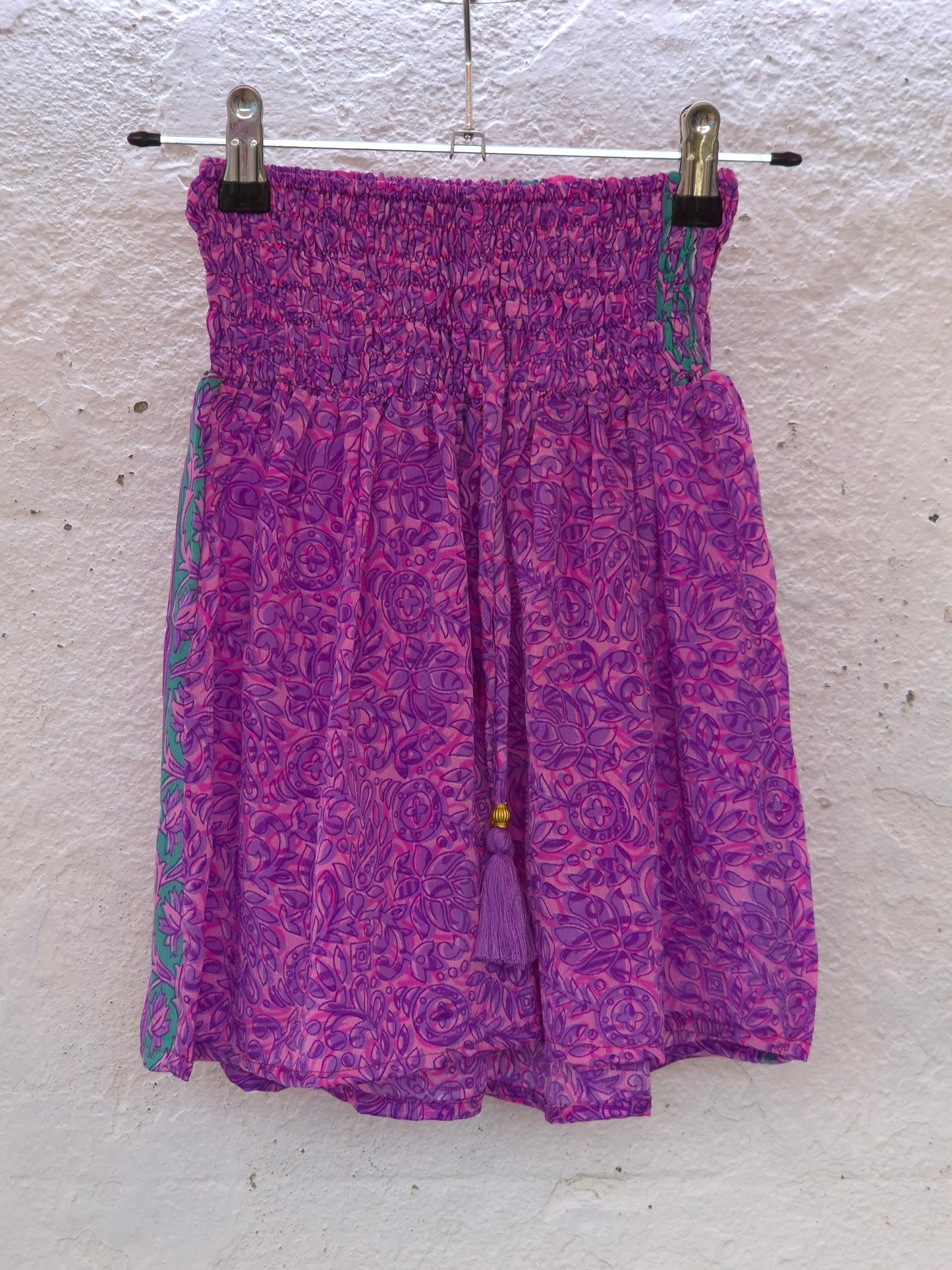 Recycled Sari Shorts - Purple