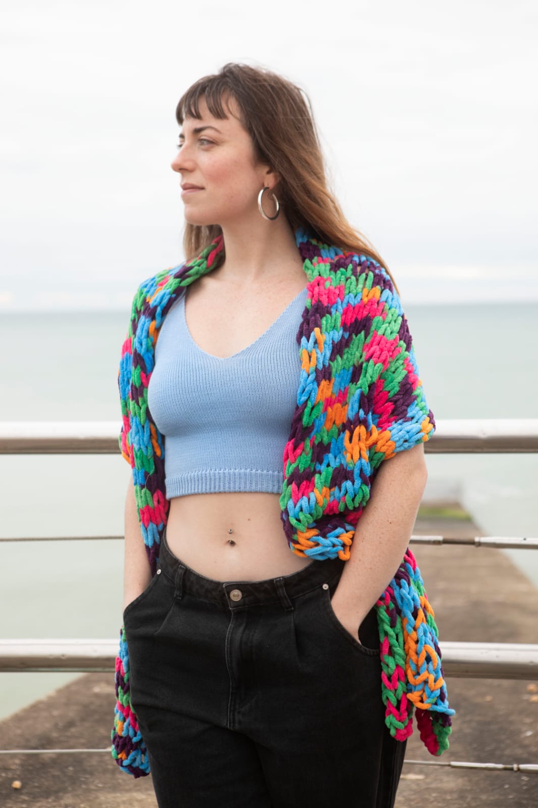 Crop Top Organic Cotton Sky