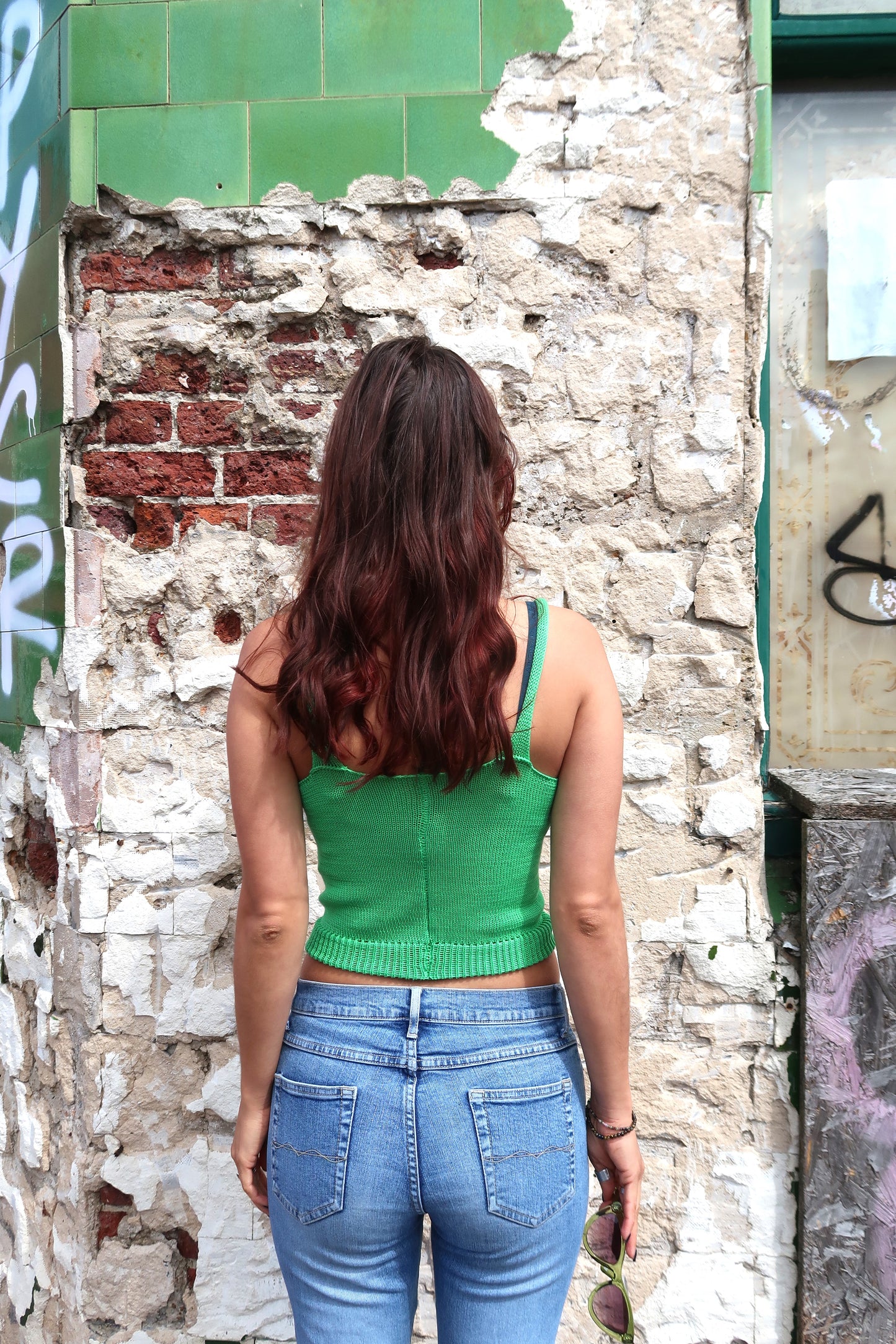 Crop Top Organic Cotton Lime Green