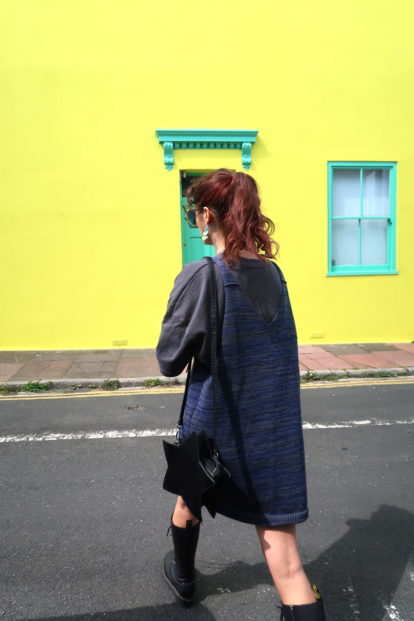 Dungaree Dress - Navy