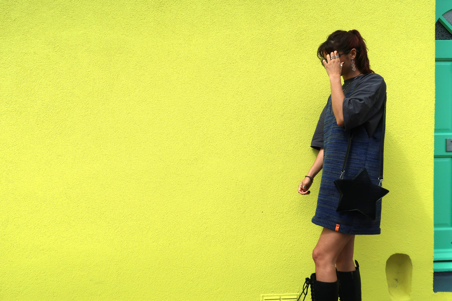Dungaree Dress - Navy