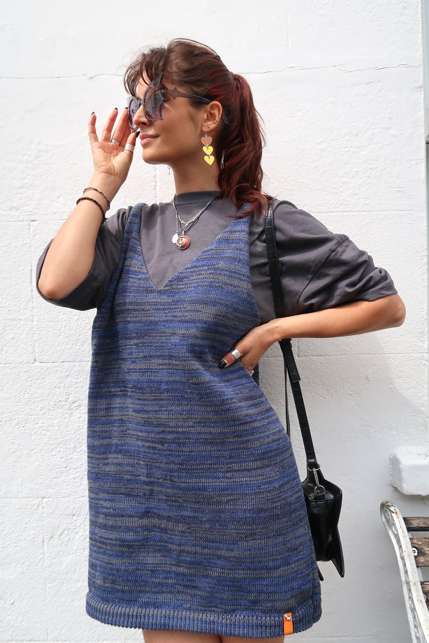 Dungaree Dress - Navy