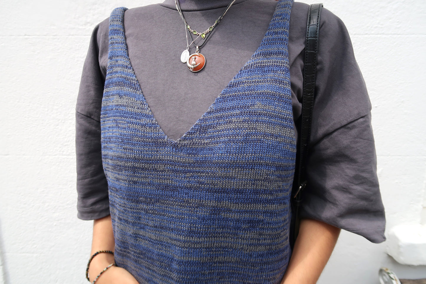 Dungaree Dress - Navy