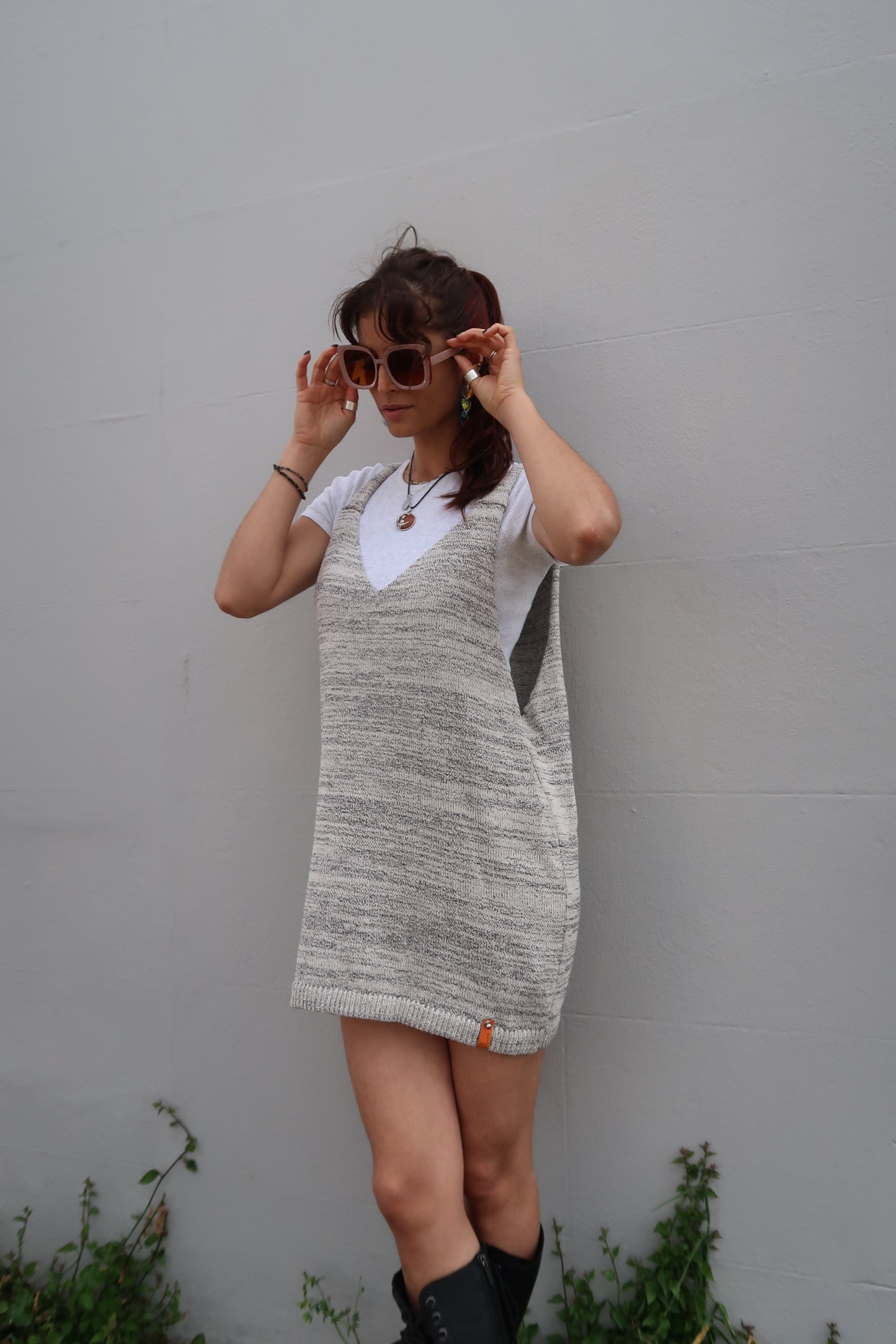 Dungaree Dress - Neutral