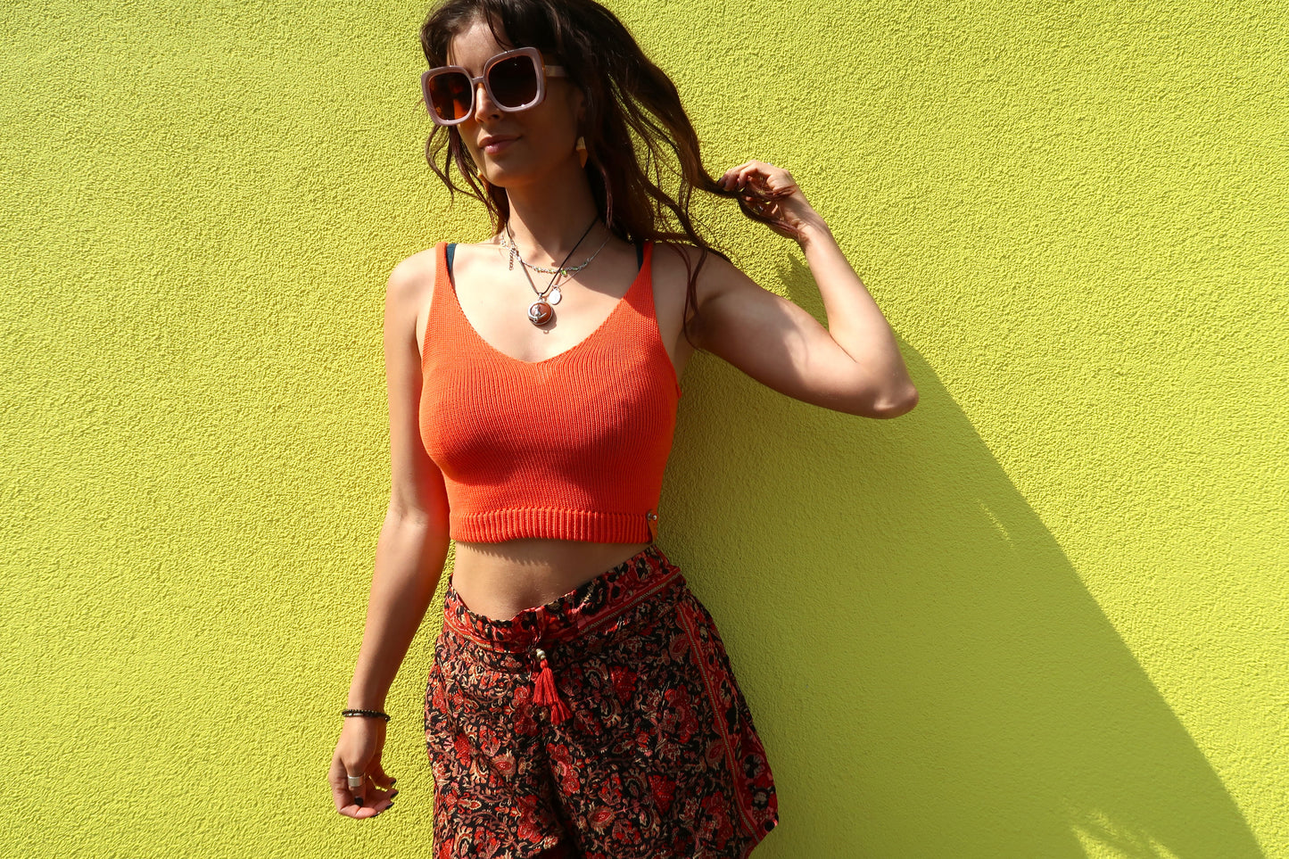 Crop Top Organic Cotton Orange