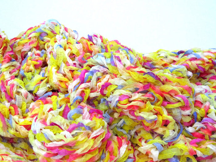 Dot knits higgledy-piggledy scarf close-up