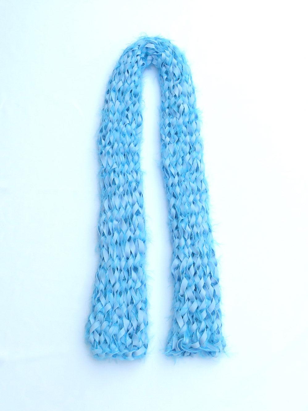 Dot knits shaggy scuba scarf blue