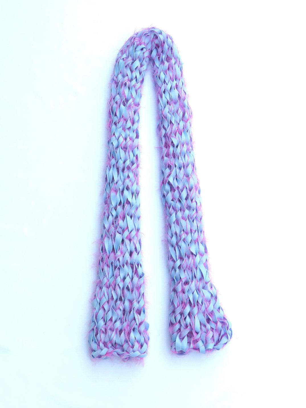 Dot knits shaggy scuba scarf pink