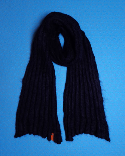 Ribbed Mohair Scarf - Black