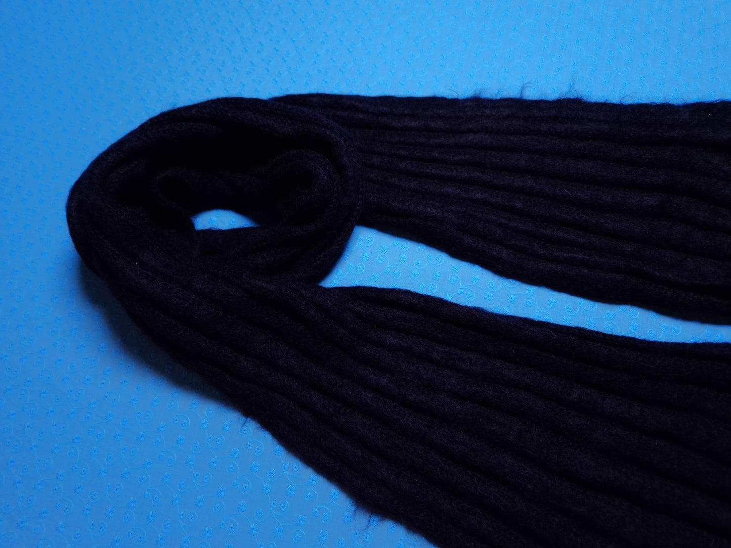 Ribbed Mohair Scarf - Black