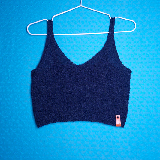 Crop Top Bouclé Navy