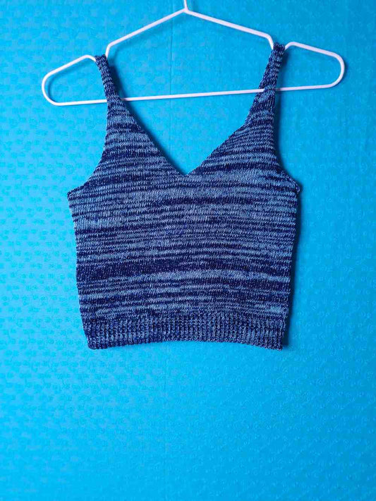 Crop Top Blue Glitter