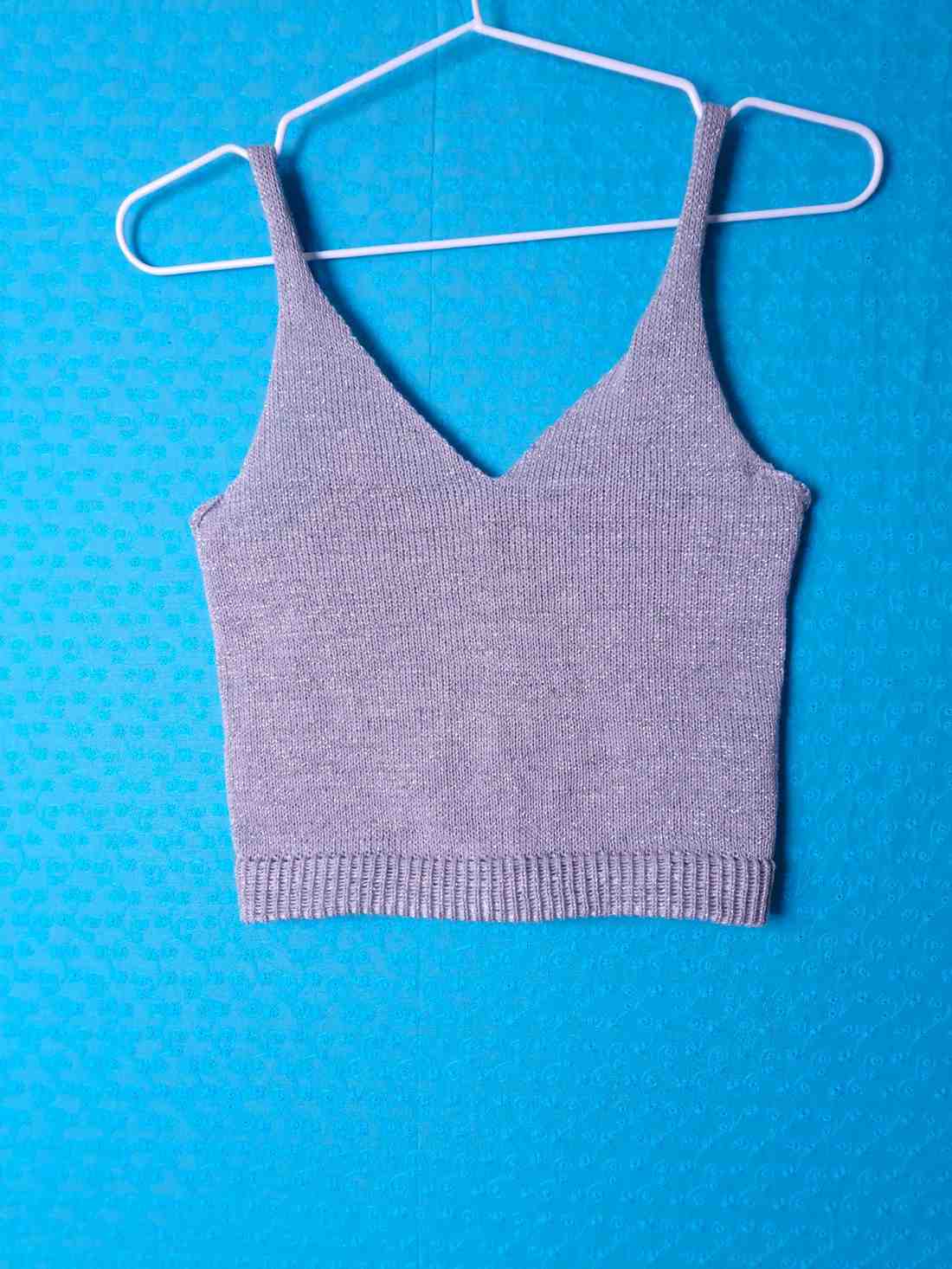 Crop Top Silver Glitter