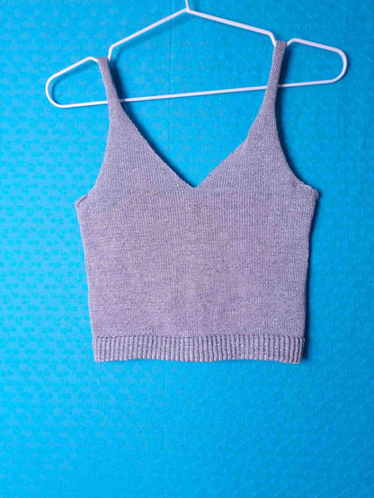 Crop Top Silver Glitter