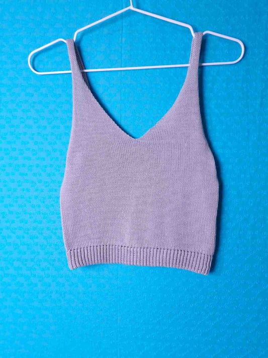 Crop Top Organic Cotton Silver