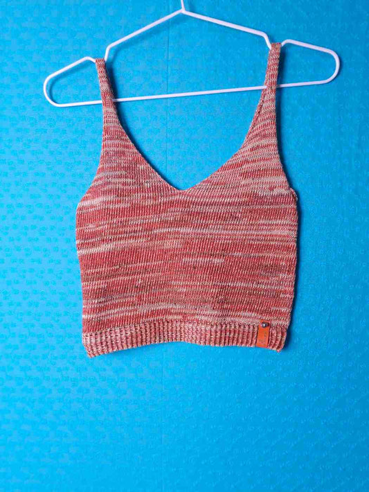 Crop Top Tan Glitter