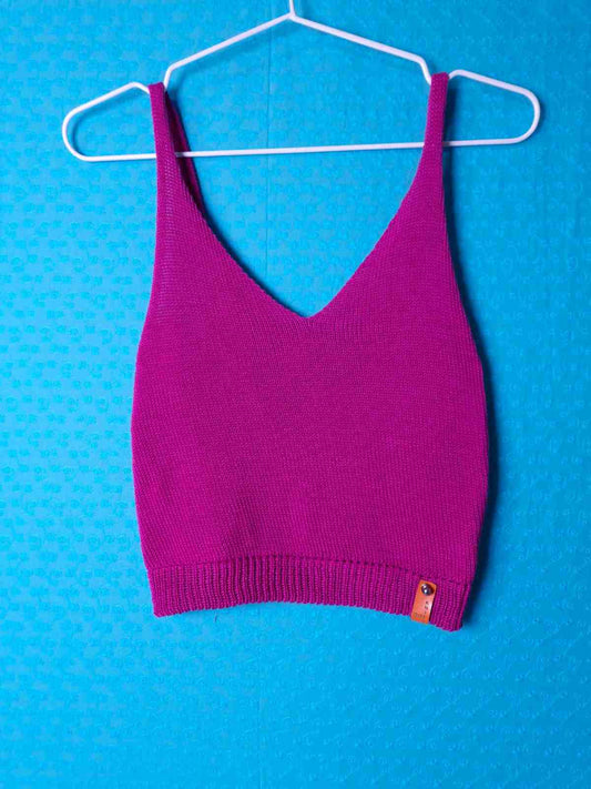 Crop Top Organic Cotton Fuchsia