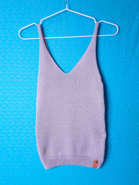 Vest Top Organic Cotton Silver