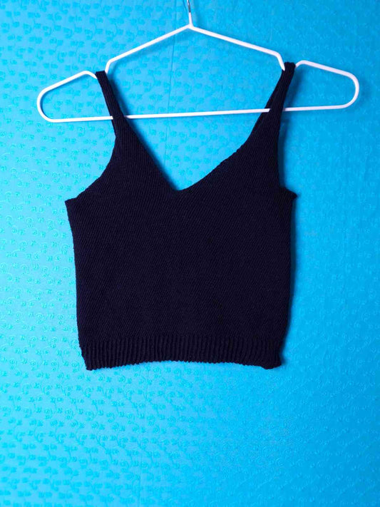 Crop Top Organic Cotton Black (Sample)
