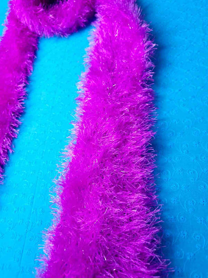 Fluffy Glitter Pink Scarf