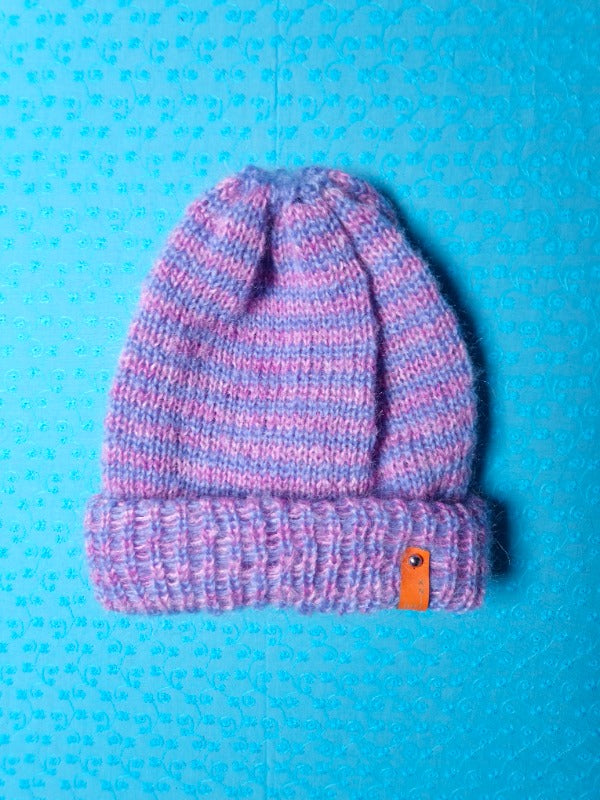 Mohair Hat - Lilac Stripe