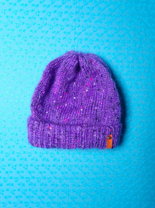 Mohair Hat - Purple Speckled