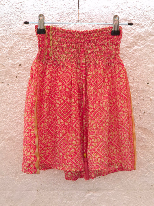 Recycled Sari Shorts - Pink