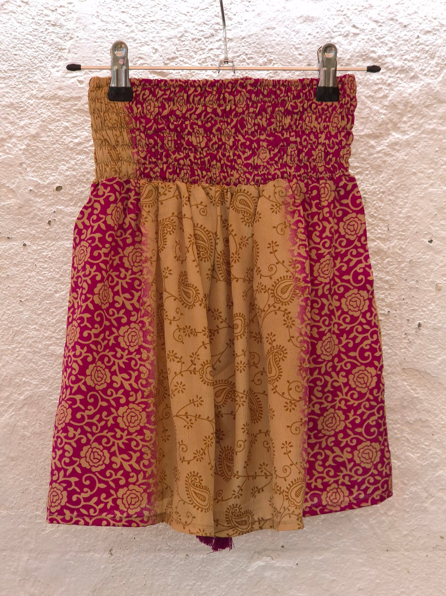 Recycled Sari Shorts - Tan
