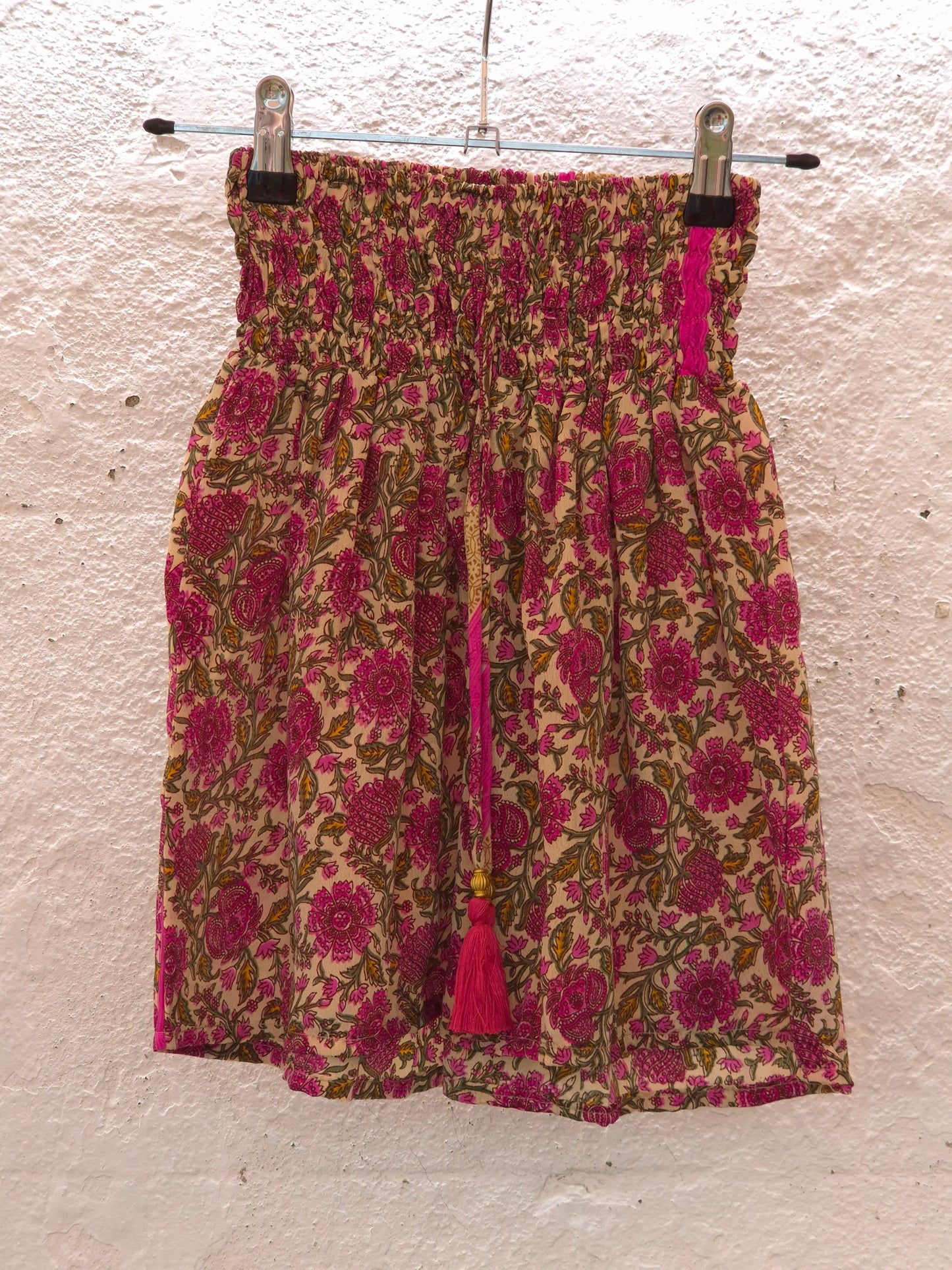 Recycled Sari Shorts - Tan