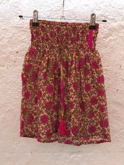 Recycled Sari Shorts - Tan