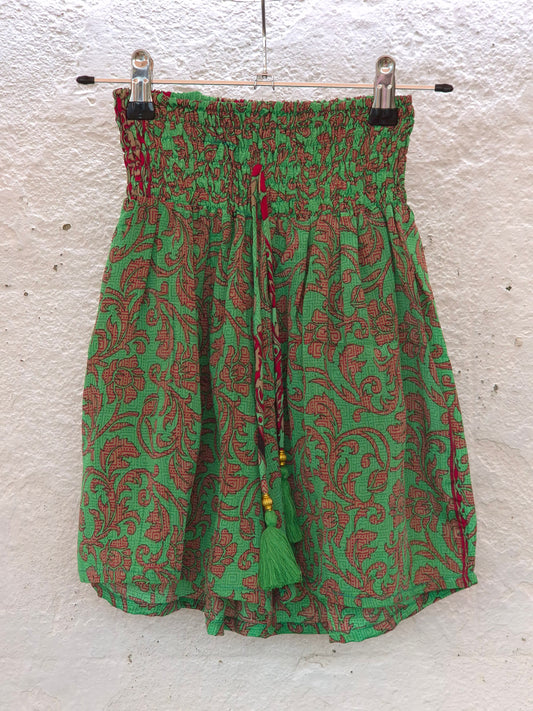 Recycled Sari Shorts - Green