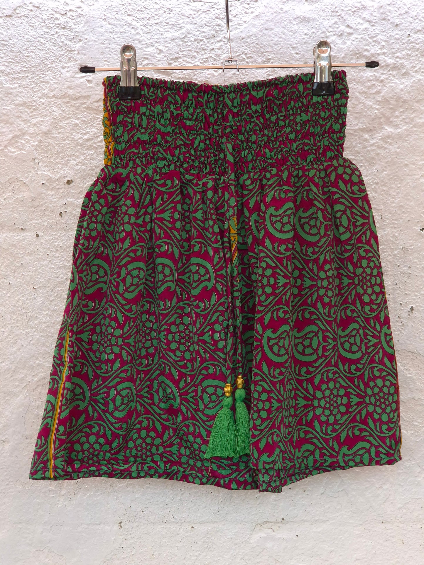 Recycled Sari Shorts - Green