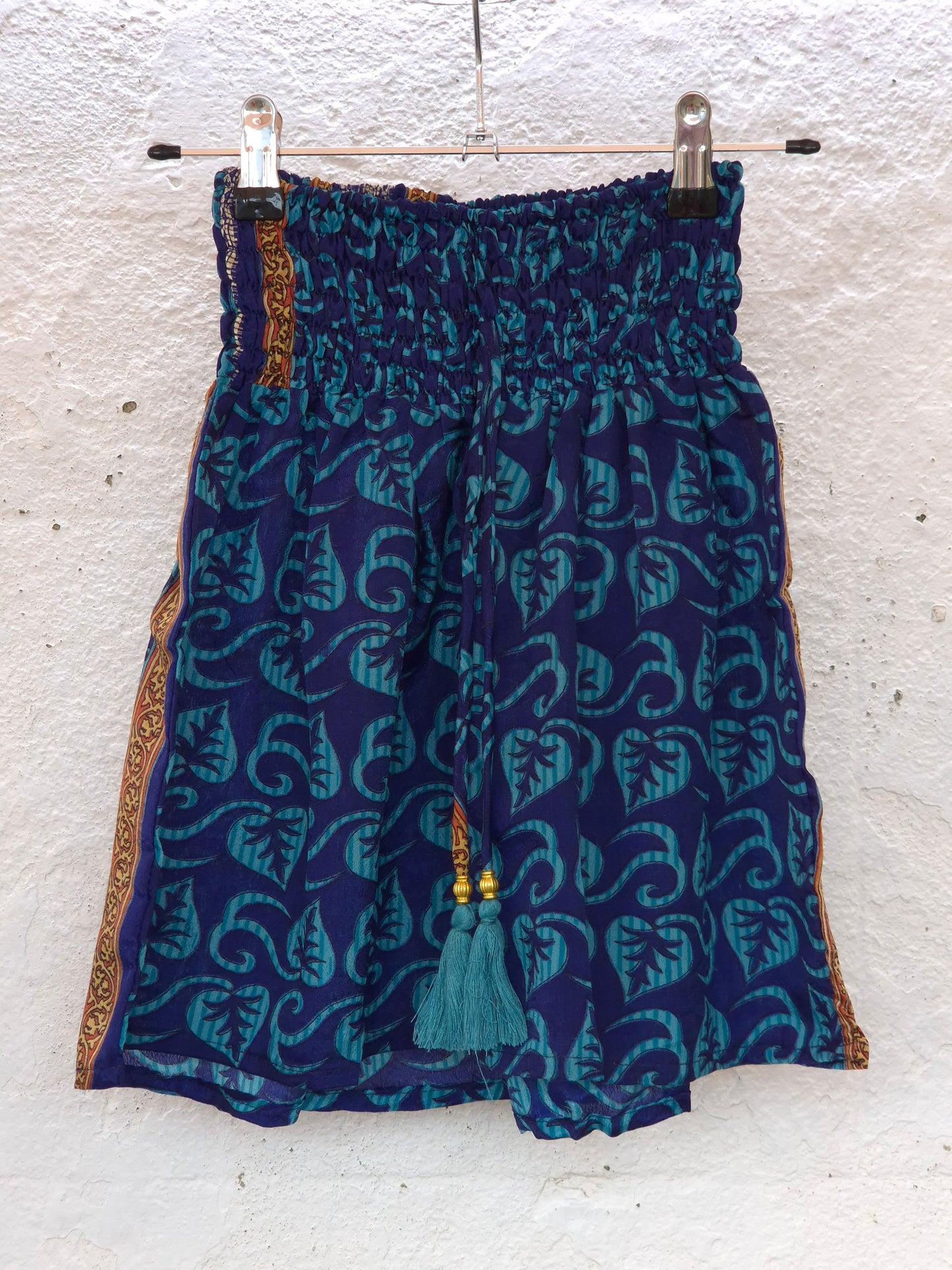 Recycled Sari Shorts - Blue