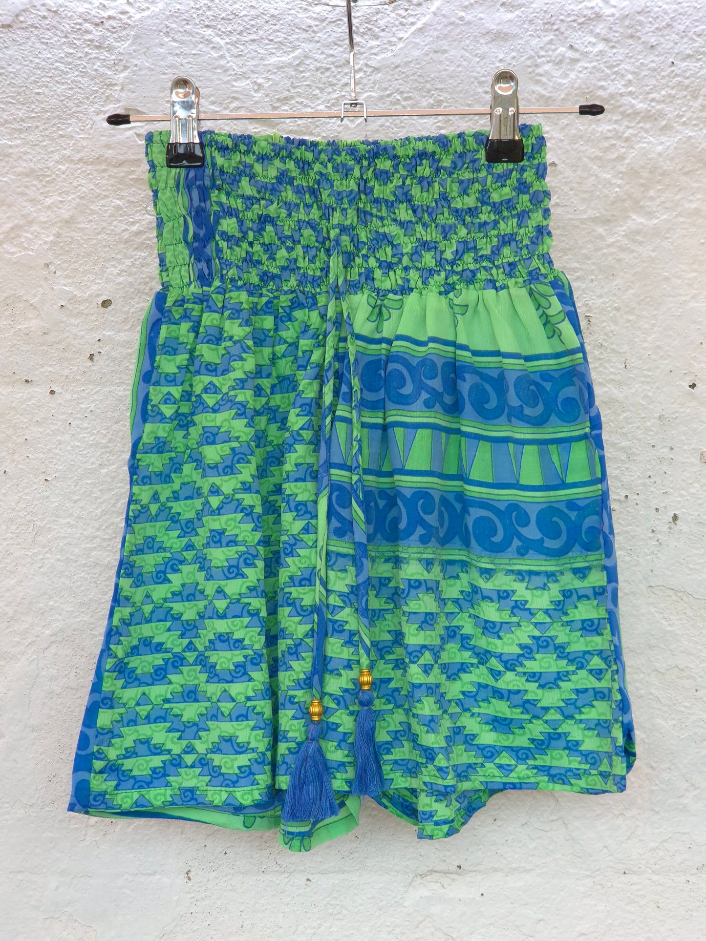 Recycled Sari Shorts - Blue