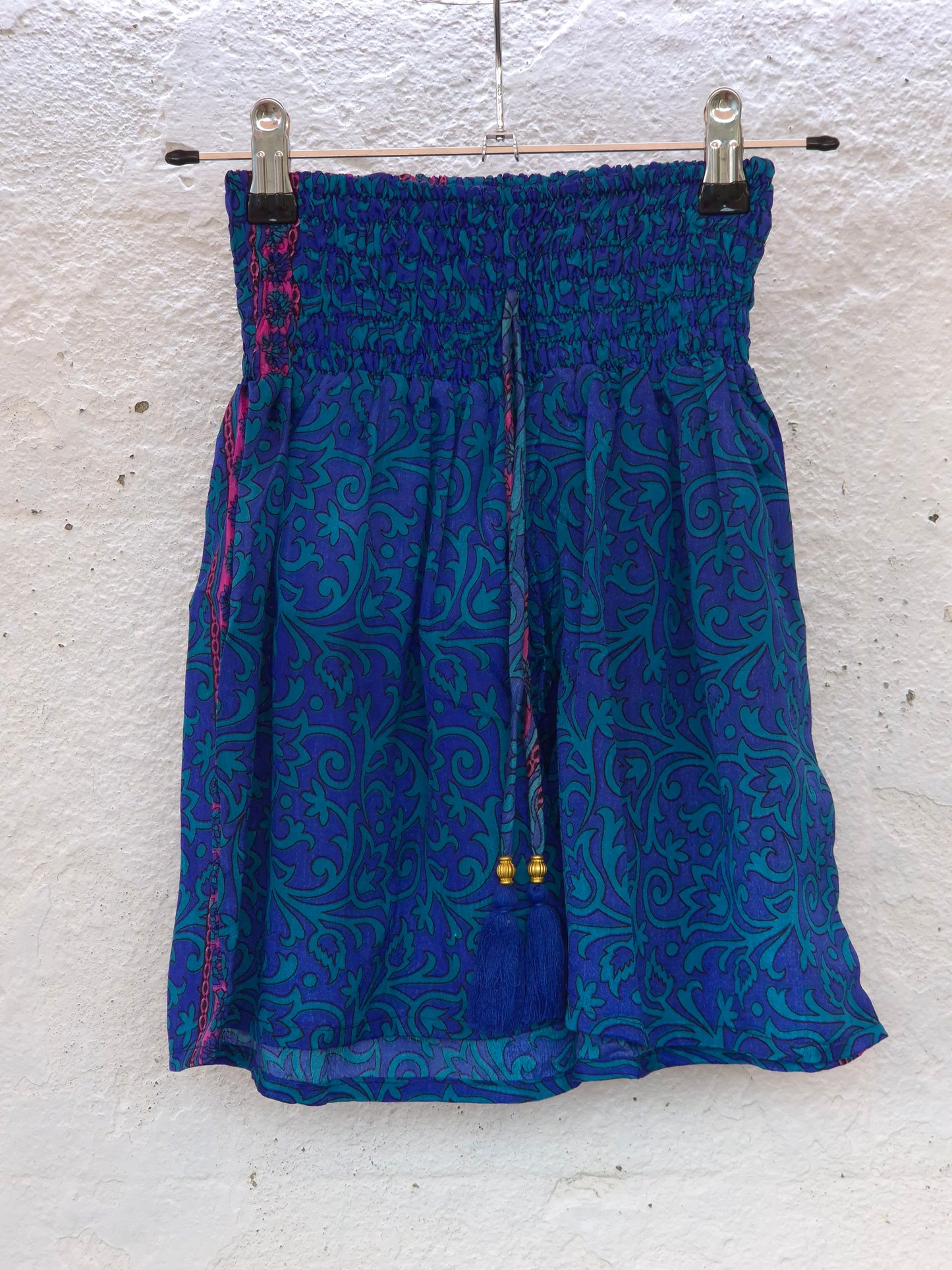 Recycled Sari Shorts - Blue