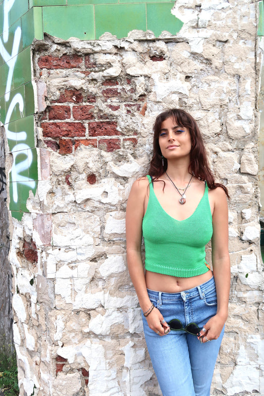Crop Top Organic Cotton Lime