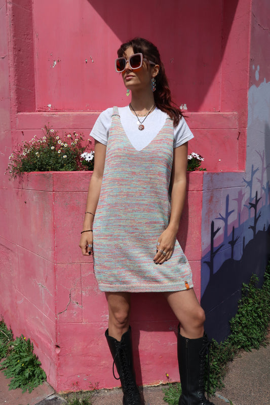 Dungaree Dress - Multi Coloured