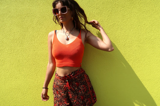 Crop Top Organic Cotton Orange