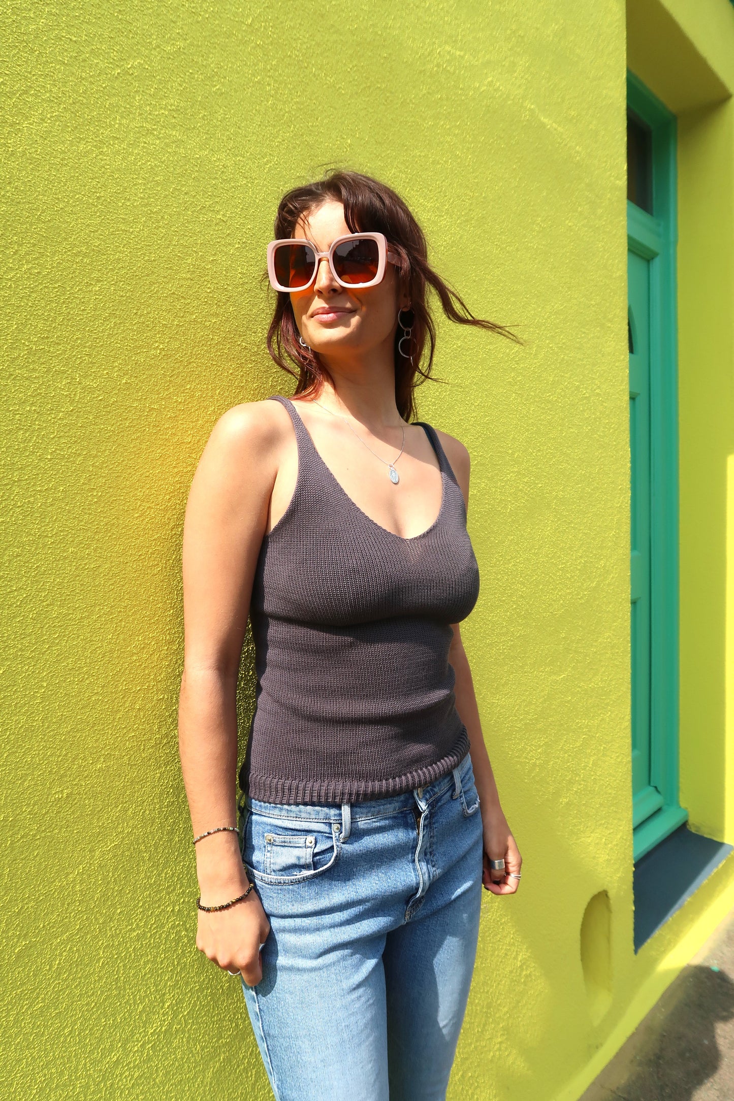 Vest Top Organic Cotton Charcoal
