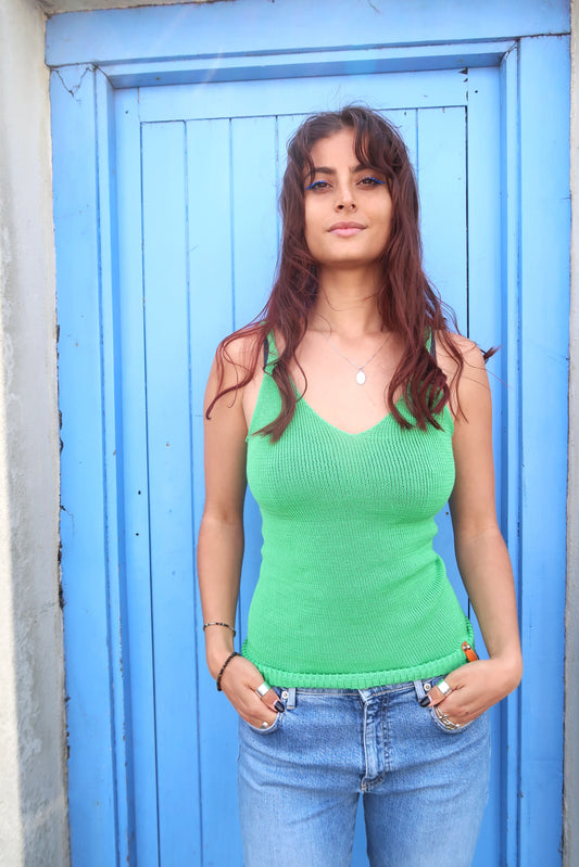 Vest Top Organic Cotton Lime Green