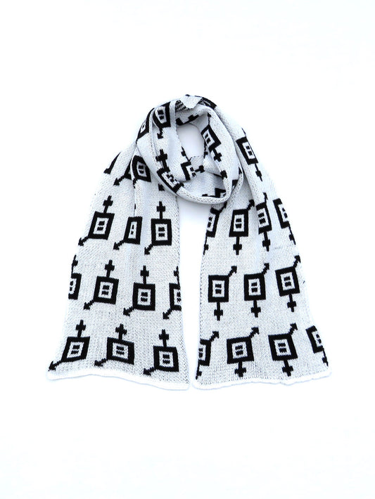 Dot knits Gender Equality scarf white
