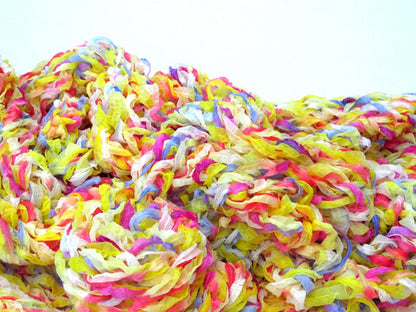 Dot knits higgledy-piggledy scarf close-up