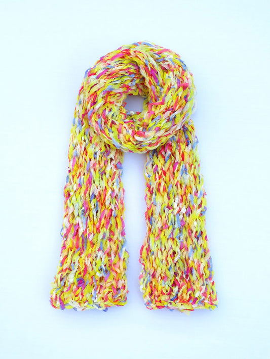 Dot knits higgledy-piggledy scarf 