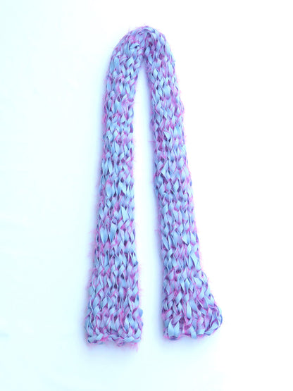 Dot knits shaggy scuba scarf pink